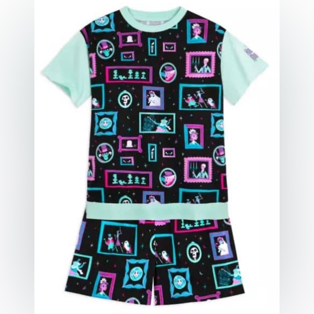 Limited Edition Disney Parks The Haunted Mansion Glow In The Dark PJ Set - Small